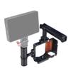 BGNiing ZV-E10 Camera Cage Rig Wood Handle Grip for Tripod Quick Release Plate Mount Video Extension Kit (Cage Dual Handles) view 3