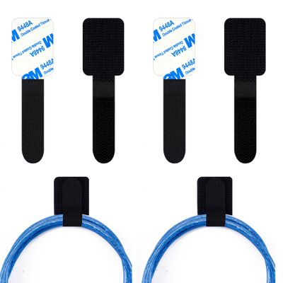 40pcs Hook and Loop Cable Ties Under Desk Cable Management Desk Cord Organizer Adhesive Cable Clips Straps Sticky-Back Wire Organizers for Office Essentials Adjustable Bundlers Cable Organizers