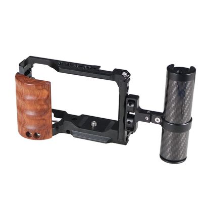 FEICHAO Camera Cage Wooden Handle with Quick Release Kit Compatible with Sony ZV-E10 Camera (Kit B)