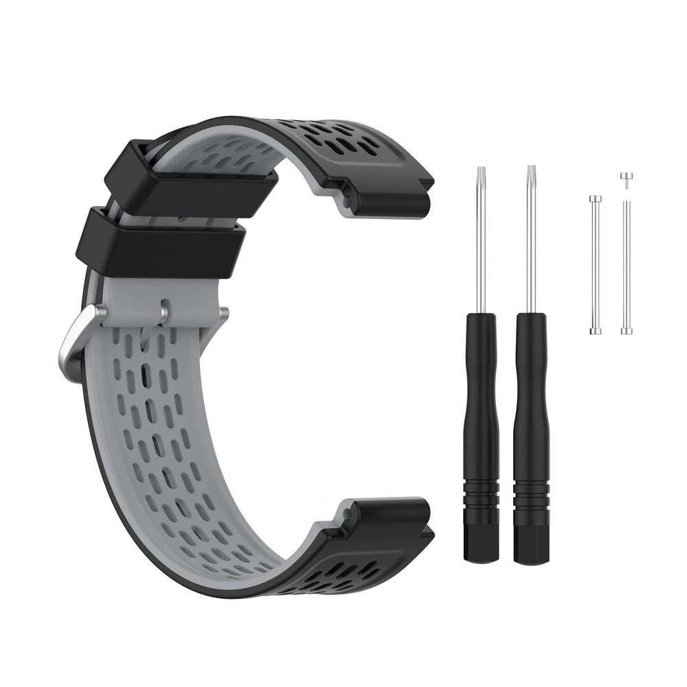 Gheper Soft Silicone Dichromatic Watchband Compatible with Garmin Forerunner 220/230/235/620/630/735XT/Approach S20/S5/S6 Smart Watch Replacement Strap