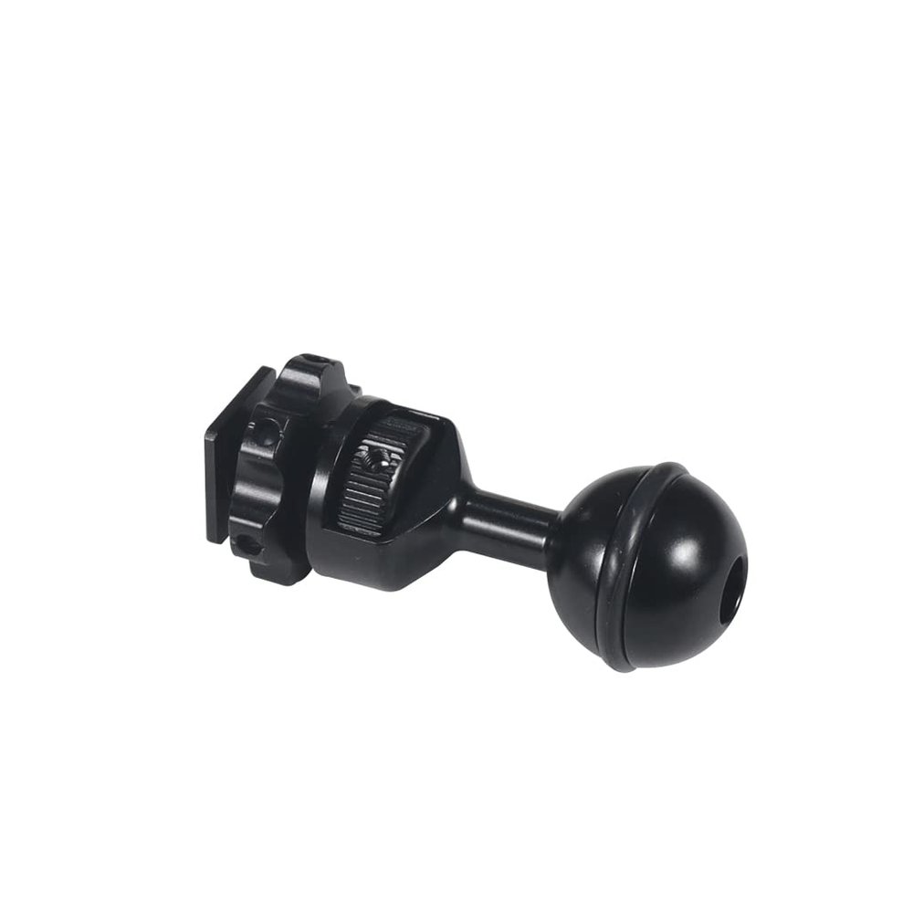 FEICHAO 1 Inch Ball Mount Head Adjustable Adapter with Cold Shoe Base for Underwater Camera Case Video Flash (Kit B)