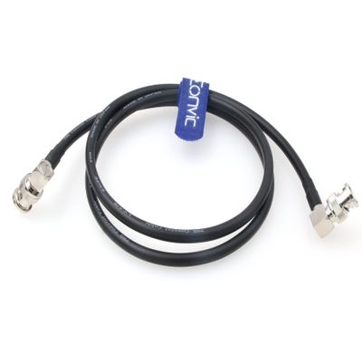Eonvic 12G Neutrik BNC Coaxial Cable HD SDI Cable CCTV Camera Surveillance Cables for 4K CCTV Signal Video Camera (1M, Right Angle BNC, Black)