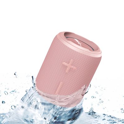 KOVE Mini Commuter 2 Portable Speaker - Pink Bluetooth Speakers, Wireless with HD Louder Volume, Deep Bass Subwoofer, Microphone, IPX7 Water Resistant - Perfect Boom Box for Home, Outdoor or Travel