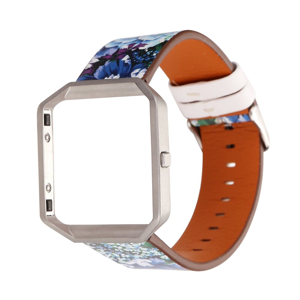 Replacement Strap Compatible with Fitbit Blaze,KangPlus Replacement Leather Band with Metal Frame Sport Wristband Bracelet Adjustable Compatible with Fitbit Blaze Smart Watch for Women Girl