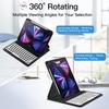 AnMengXinLing Keyboard Case for iPad 9th/8th /7th Generation, Rotating Case for iPad 10.2 2021/2020/2019 with Keyboard, Detachable Round Keys Clear Cover with Pencil Holder, Black view 2