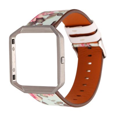 Sport Band Compatible with Fitbit Blaze,KangPlus Replacement Leather Band with Metal Frame Sport Wristband Bracelet Adjustable Compatible with Fitbit Blaze Smart Watch for Women Girl