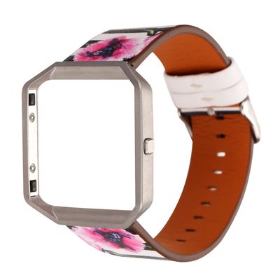 Leather Strap Compatible with Fitbit Blaze,KangPlus Replacement Leather Band with Metal Frame Sport Wristband Bracelet Adjustable Compatible with Fitbit Blaze Smart Watch for Women Girl