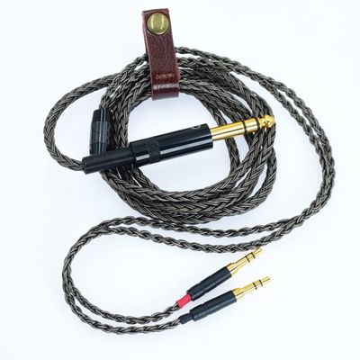 Arklove Replace Audio Upgrade Cable Compatible 6.35mm (1/4) TRS Double 3.5 with Denon ah-d600 ah-d7200 ah-d7100 ah-d9200 ah-d5200 meze 9 Classics Joule T1 II T5 Headset (8ft, Grey)