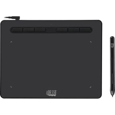 Adesso Cybertablet K8 Graphic Drawing Tablet  8"x5" Active Area, 8192 Levels Pressure Sensitivity, Battery-Free Stylus, 5080 LPI, 6 Customizable Shortcut Keys  Compatible with Windows & Mac OS
