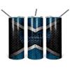 Blue Black Off Road Grunge Effect Double Walled Stainless Steel Tumbler view 1