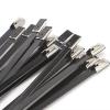50 Pcs 304 Stainless Steel Cable Tie, Plastic Sprayed Marine Cable Tie,Ball Self- Locking Metal Cable Tie (300X19X0.5) view 3