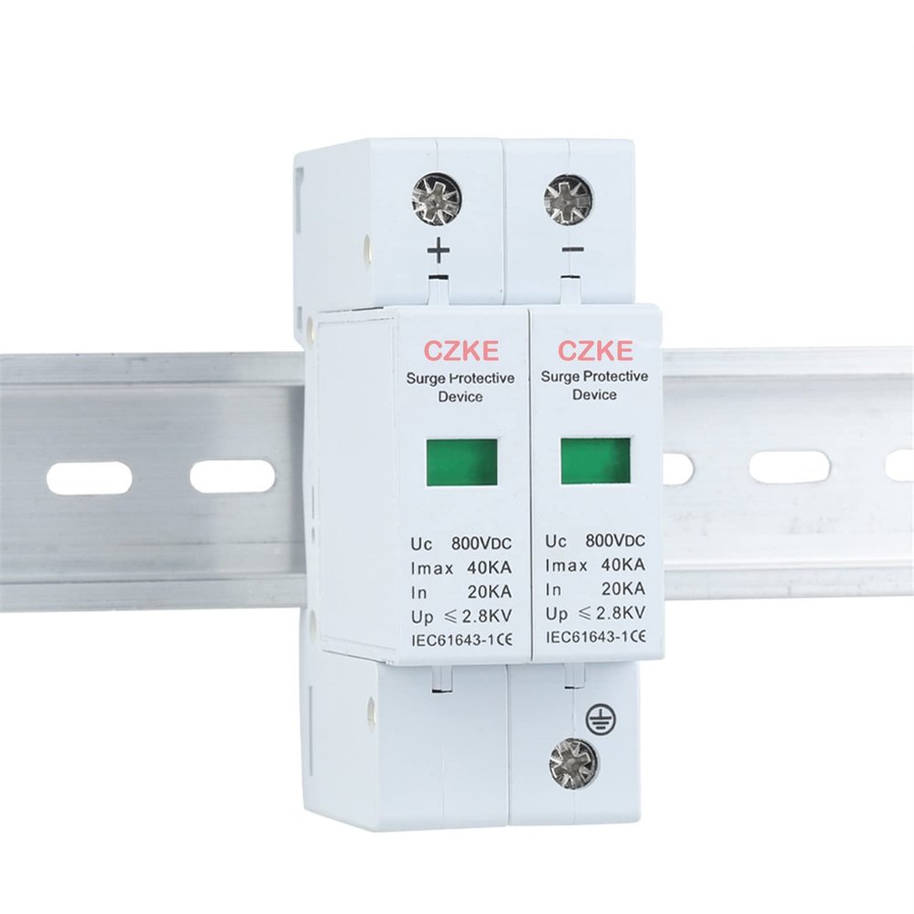 2P DC 600/800/1000VDC Surge Protection Device 20-40kA SPD House Surge Protector (Color : 2P, Size : 1000VDC 20-40kA)