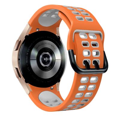 20mm Official Silicone Strap for Samsung Galaxy Watch4 Classic 46 42mm/44 40mm Smartwatch Ridge Sport Bracelet Watch Band Correa (Color : Color D, Size : Galaxy Watch4 40mm)