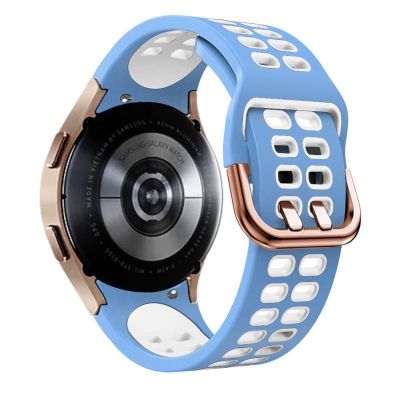 20mm Official Silicone Strap for Samsung Galaxy Watch4 Classic 46 42mm/44 40mm Smartwatch Ridge Sport Bracelet Watch Band Correa (Color : Color A, Size : Watch4 46mm)