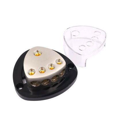 4 Way Power Distribution Block 1Guage Input 4Guage Output Ground Distributor Connecting Car Audio Splitter