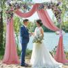 FUHSY Wedding Arch Drapes Dusty Rose 20FT 2 Panels Wedding Arch Draping Fabric Chiffon Fabric Drapery Arches Decorations for Wedding Ceremony Sheer Backdrop Curtains for Archway for Reception view 1