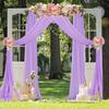 FUHSY Wedding Arch Drapes Fabric Lavender Wedding Arch Draping Fabric 20FT 2 Panels Chiffon Backdrop Curtains Wedding Archway Arches Decorations for Ceremony Sheer Ceiling Drapes for Swag Arbor Decor view 1