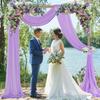 FUHSY Wedding Arch Drapes Fabric Lavender Wedding Arch Draping Fabric 20FT 2 Panels Chiffon Backdrop Curtains Wedding Archway Arches Decorations for Ceremony Sheer Ceiling Drapes for Swag Arbor Decor view 2