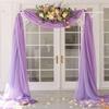 FUHSY Wedding Arch Drapes Fabric Lavender Wedding Arch Draping Fabric 20FT 2 Panels Chiffon Backdrop Curtains Wedding Archway Arches Decorations for Ceremony Sheer Ceiling Drapes for Swag Arbor Decor view 3