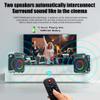 JAUYXIAN Bluetooth Speaker with Two Wireless Microphones, Outdoor Speaker with Subwoofer/Tweeter, Portable PA Speaker System with Remote Control, Discol Lights, FM, REC for Home, Party view 4