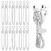 Nearockle 16Pcs Silicone Cable Straps Wire Organizer for Bundling Earphone, Phone Charger, Computer Cords, Reusable Cable Ties Cord Organizer in Home,Office,Kitchen,School(White) view 1