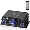 Facmogu S-288 4 CH Bluetooth 5.0 Home Audio Amplifier, RMS 45Wx4, Max 600W HiFi Stereo Power Amplifier USB, SD, FM Class D Speaker Amp for Home Theater Karaoke, with Power Adapter & Remote Control view 2