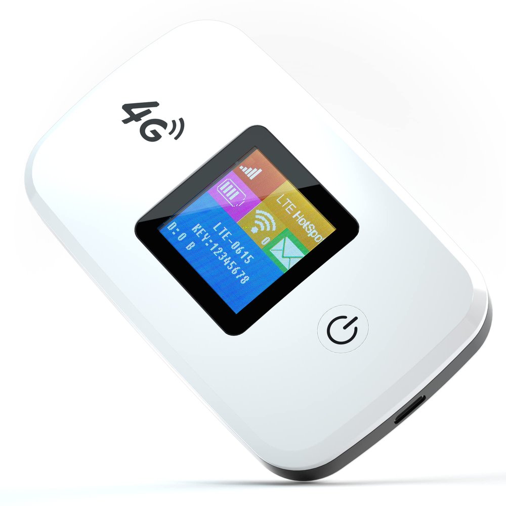 4G LTE Mobile WiFi Router, WiFi Mobile Hotspot Unlocked Wireless Internet Router with SIM Card Slot for Outdoor Travel Support B2/B4/B5/B12/B17 Network Band