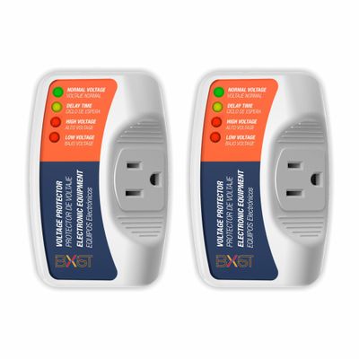 BXST One Outlet Plug in Voltage Protector for Home Protects Against High and Low Voltage Surge Protector for Refrigerator/TV/PC 120V 1800W (2 Pack)