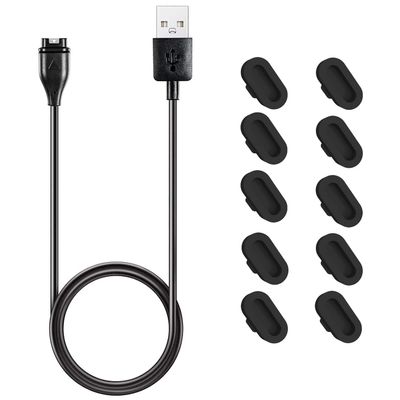 Charging Cable Compatible with Garmin Fenix 7/7s/7x Charger 3.4ft USB Charger Cable,Dust Plugs Compatible with Fenix 7/7s/7x,Instinct 2/2s Port Protector 10Packs Anti-Dust Plugs Caps