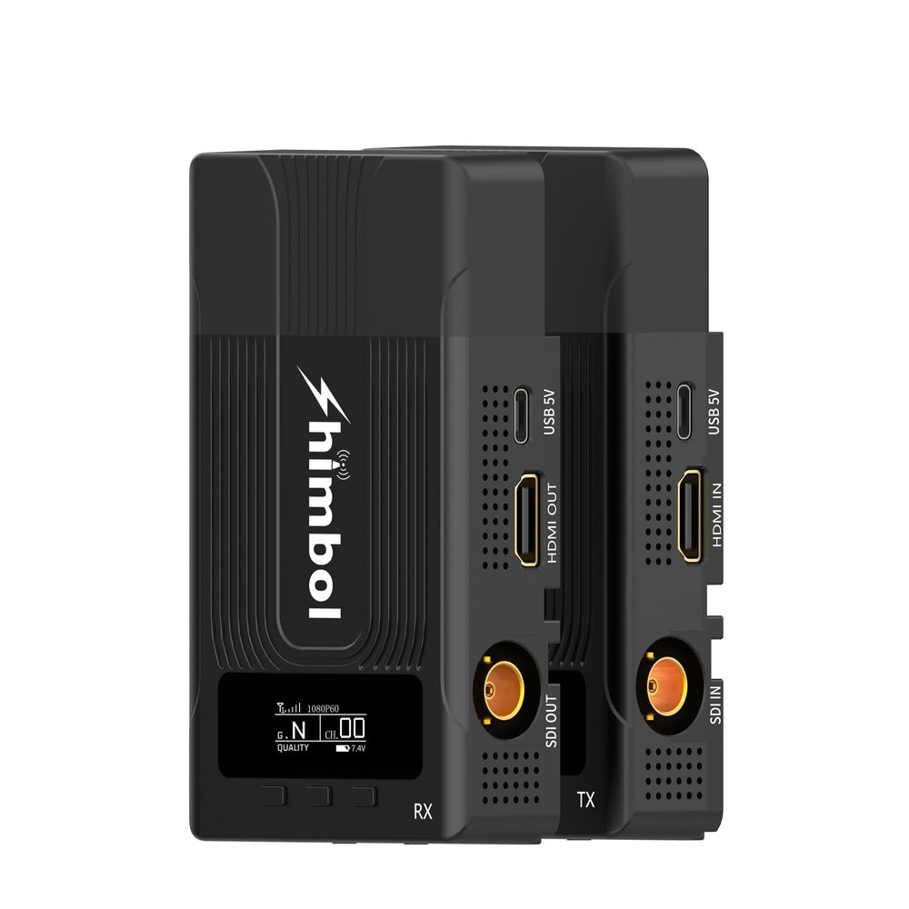Shimbol ZO600S 1080P60 SDI+HDMI Wireless Video Transmitter and Receiver for SLR/MILC Camera with 600ft Distance,0.08s Low-Latency,Support iOS APP Monitoring, Fanless, 5G WiFi