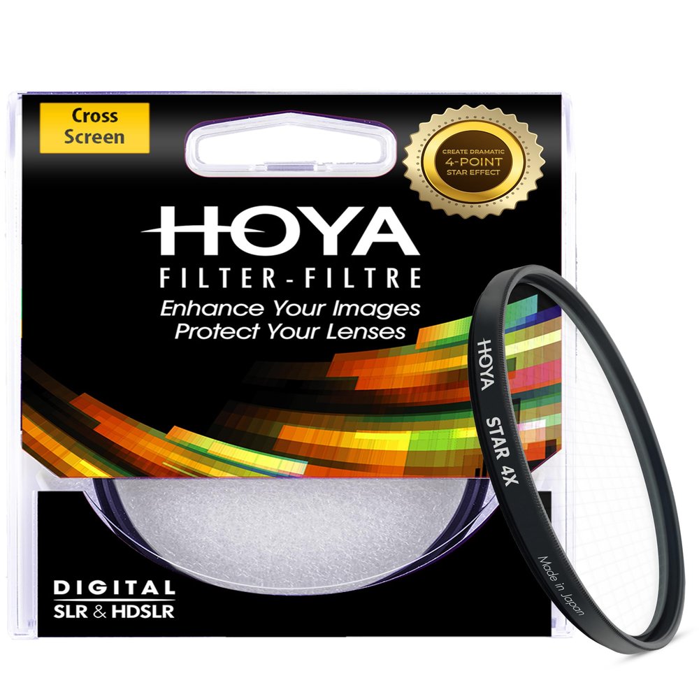 Hoya Star 4X Screw-in Camera Star Filter  77mm Lens Filter Creates 4-Beam Light Effect  Multi-Coated & Slim Frame Cross Effect for DSLR & Mirrorless Cameras  Night & Creative Photography
