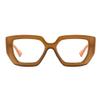 bullabulling Floral Square Reading Glasses For Women Men, Blue Light Blocking Computer Eyeglasses Thick Frame (light tea, 1.5, multiplier_x) view 1