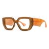 bullabulling Floral Square Reading Glasses For Women Men, Blue Light Blocking Computer Eyeglasses Thick Frame (light tea, 1.5, multiplier_x) view 2