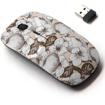 2.4G Wireless Mouse with Cute Pattern Design for All Laptops and Desktops with Nano Receiver - Apricot