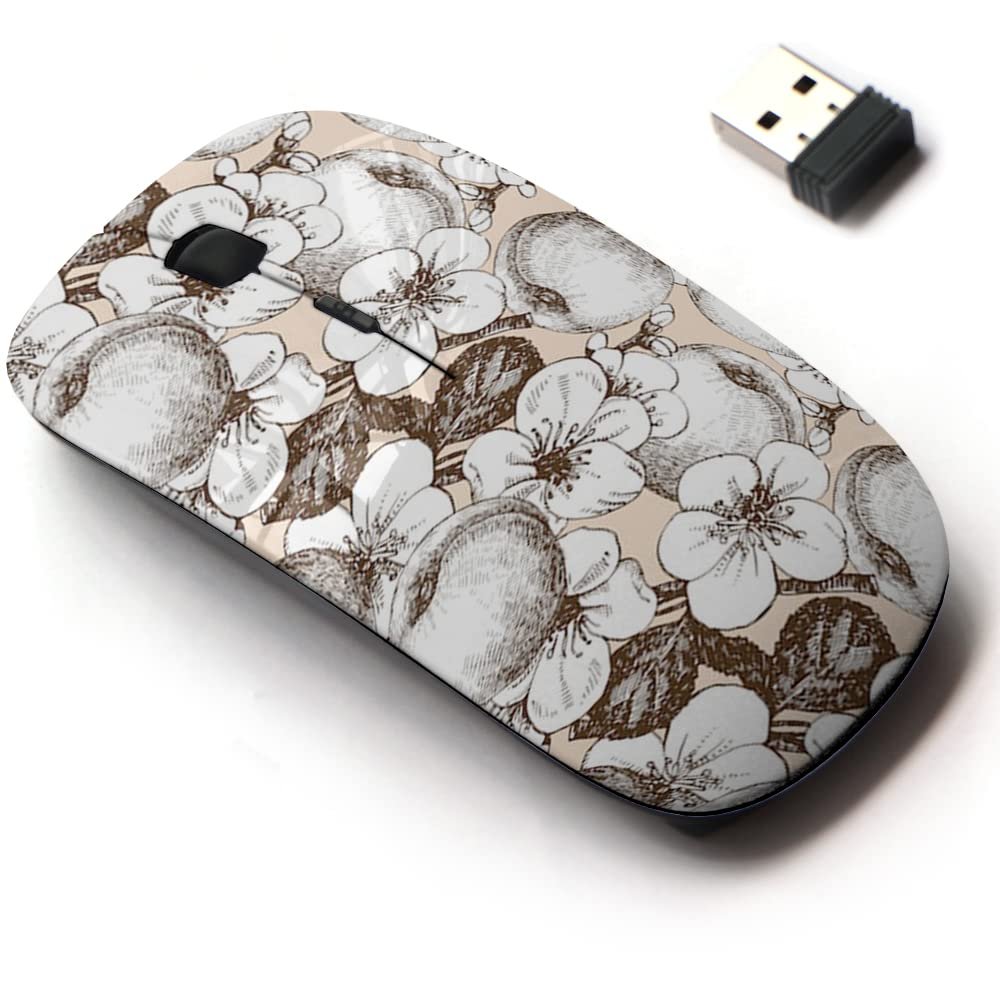 2.4G Wireless Mouse with Cute Pattern Design for All Laptops and Desktops with Nano Receiver - Apricot