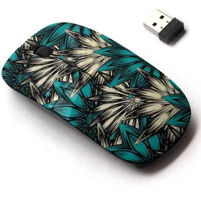 2.4G Wireless Mouse with Cute Pattern Design for All Laptops and Desktops with Nano Receiver - Floral tracerymade