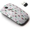 2.4G Wireless Mouse with Cute Pattern Design for All Laptops and Desktops with Nano Receiver - Different Cute Mermaids view 1