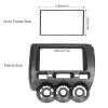 Double DIN Installation Dash Kit, Fydun Black ABS 2 Din Stereo Audio Fascia Panel Navigation Fascia Car Stereo Frame for Fit/for Jazz 02-08 Manual AC RHD view 2