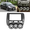 Double DIN Installation Dash Kit, Fydun Black ABS 2 Din Stereo Audio Fascia Panel Navigation Fascia Car Stereo Frame for Fit/for Jazz 02-08 Manual AC RHD view 3