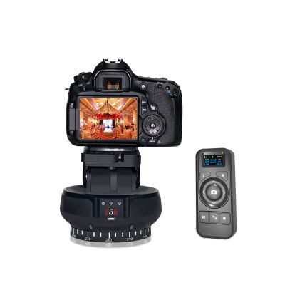 Motorized Panoramic Tripod Head, 2.4G Electronic Camera Tripod Head + 360 Rotation + Tilt 35 + Remote Control. Works with Mobile Phone, Camera