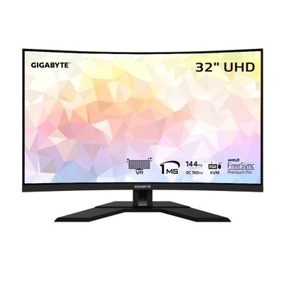 GIGABYTE M32UC 32" 144Hz (160Hz OC) 4K UHD Curved Gaming Monitor, SS VA, 3840x2160 Display, 1ms Response Time (MPRT), 1x DisplayPort 1.4, 2X HDMI 2.1, 1x USB Type-C, 4X USB 3.2
