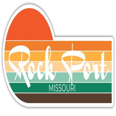 Rock Port Missouri 2 x 1.25 Inch Sticker Retro Vintage Sunset City 70s Aesthetic Design