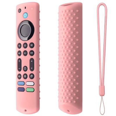 6.2 Inch Silicone Remote case for 2023 Fire TV Stick 4K Max 2nd/Fir TV Omni Series/FireTV 4-Series Remote,Toshiba/Insignia FirTV Remote Cover with Lanyard(Pink)