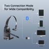 EKSA Trucker Bluetooth Headset, Wireless Headset with Microphone AI Noise Canceling, On Ear Bluetooth Headphone with Mute for Driver Office Call Center Computer Skype view 2