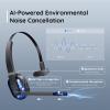 EKSA Trucker Bluetooth Headset, Wireless Headset with Microphone AI Noise Canceling, On Ear Bluetooth Headphone with Mute for Driver Office Call Center Computer Skype view 3