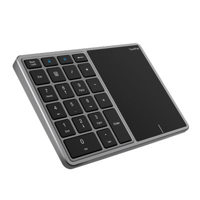 Sanpyl Numeric Keypad, 2.4G Bluetooth Number Pad Type C Numpad Keypad with Touchpad, Bluetooth 2.4G Dual Mode Laptop Keypad, for PC Desktop, Laptop, Notebook Computer(Grey)