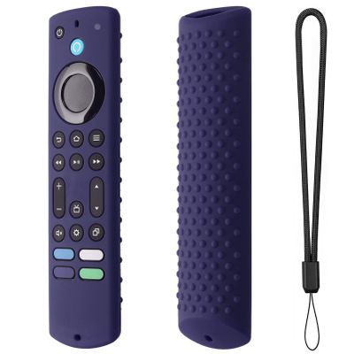 6.2 Inch Silicone Remote case for 2023 Fire TV Stick 4K Max 2nd/Fir TV Omni Series/FireTV 4-Series Remote,Toshiba/Insignia FirTV Remote Cover with Lanyard(Midnight Blue)