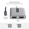 StarTech.com USB-C to Dual HDMI Adapter, USB Type-C Multi-Monitor MST Hub, Dual 4K 60Hz HDMI Laptop Display Extender / Splitter, HDR, Extra-Long Built-In Cable, Windows Only (MST14CD122HD) view 3