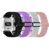 Elastic Nylon Band Compatible with Fitbit Versa, for Ladies and Men - Breathable, Adjustable Sport Replacement Wristband in Shiny Black, Pink, White, Purple view 1