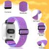 Elastic Nylon Band Compatible with Fitbit Versa, for Ladies and Men - Breathable, Adjustable Sport Replacement Wristband in Shiny Black, Pink, White, Purple view 2